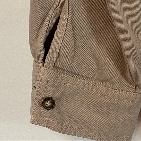 Tru Supply Khaki Long Sleeve Button Down Shirt size Medium Petite - Picture 7 of 13